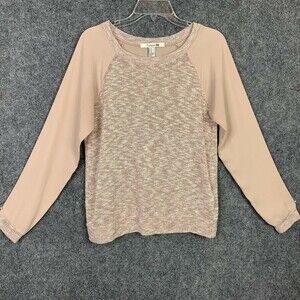 Forever 21 Pullover Top Women Medium Long Raglan Sleeve Nude Color